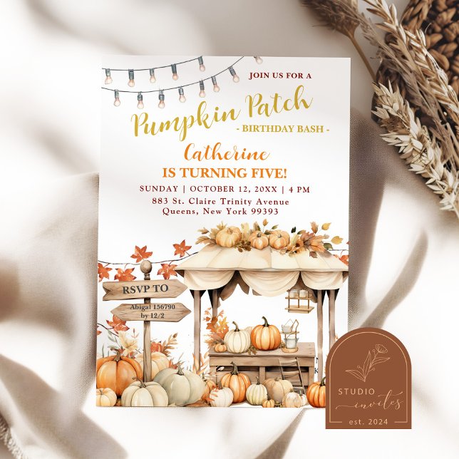 Fall Pumpkin Patch Birthday Bash Invitation (Creator Uploaded)