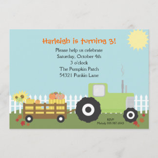 Fall Pumpkin Patch Birthday Party Invitation