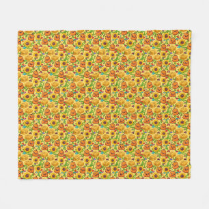 Fall Pumpkin Patch Fleece Blanket