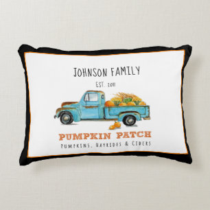 Fall pumpkin Patch  Retro truck personalized  Acce Accent Pillow