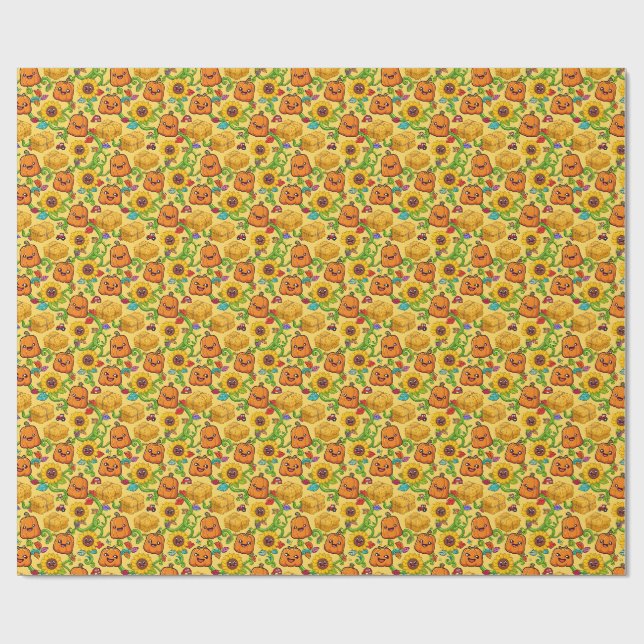 Fall Pumpkin Patch Wrapping Paper (Flat)