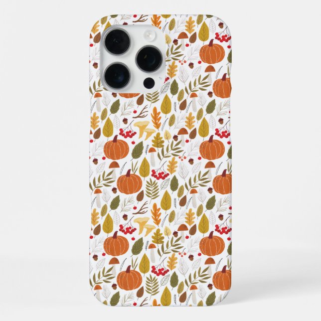 Fall Pumpkin Pattern iPhone Case (Back)