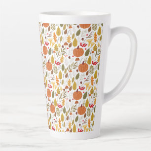 Fall Pumpkin Pattern Latte Mug