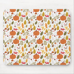 Fall Pumpkin Pattern Mouse Pad