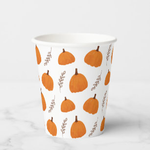 Fall Pumpkin Pattern Paper Cups