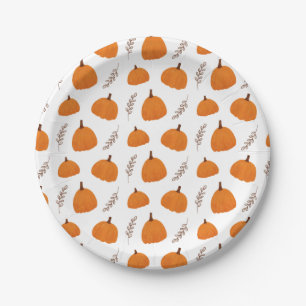 Fall Pumpkin Pattern Paper Plate
