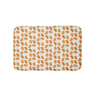 Fall Pumpkin Pattern Thanksgiving Harvest Orange Bath Mat