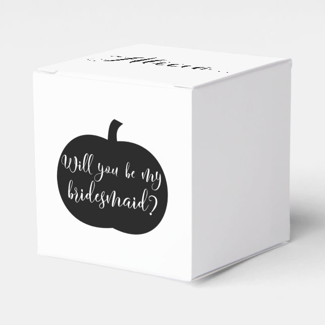 Fall Pumpkin Personalized Bridesmaid Proposal Favor Box (Front Side)
