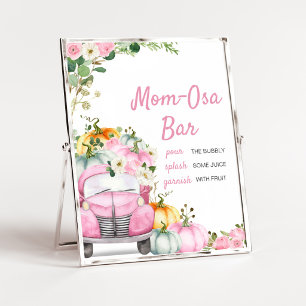 Fall Pumpkin Pink Truck Mom Osa Bar Sign