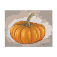 Fall Pumpkin Postcard - Original Art