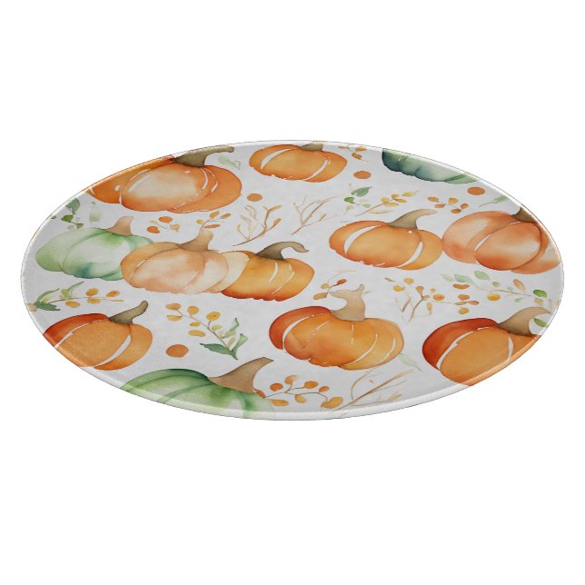 Fall Pumpkin Print Cutting Board (Corner)
