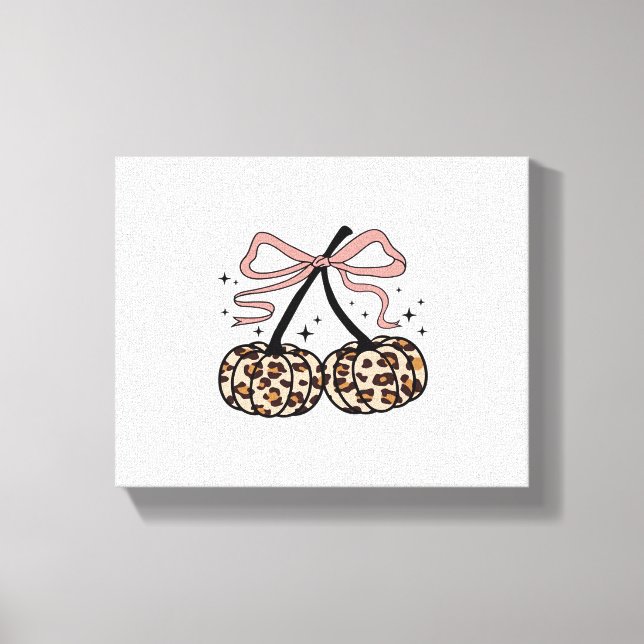 Fall Pumpkin, Pumpkin Cherries, Leopard Pumpkin, P Canvas Print (Front)