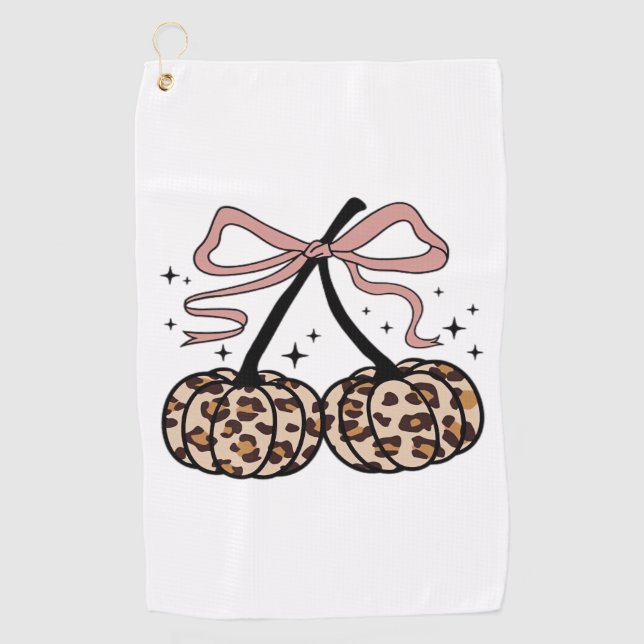 Fall Pumpkin, Pumpkin Cherries, Leopard Pumpkin, P Golf Towel (Front)