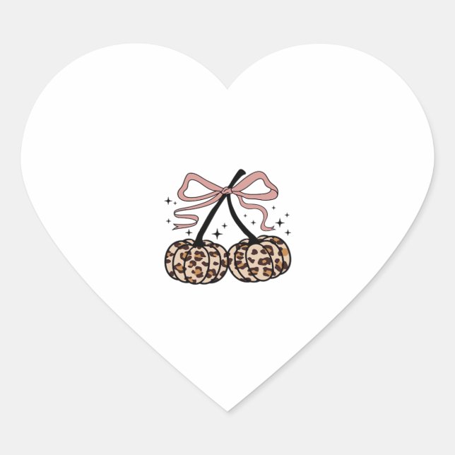 Fall Pumpkin, Pumpkin Cherries, Leopard Pumpkin, P Heart Sticker (Front)