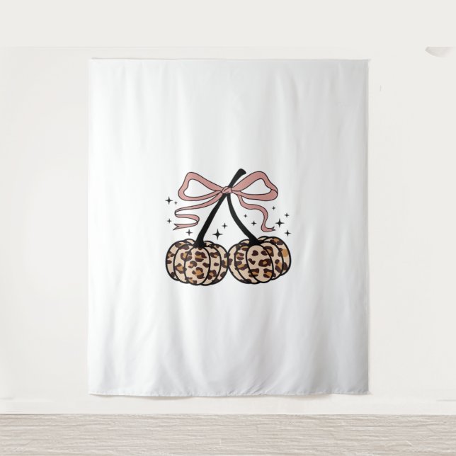 Fall Pumpkin, Pumpkin Cherries, Leopard Pumpkin, P Tapestry (Front)