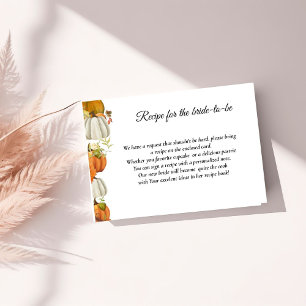 Fall Pumpkin request recipe for the bride Enclosure Card