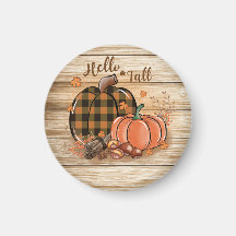 Fall Pumpkin Round Magnet