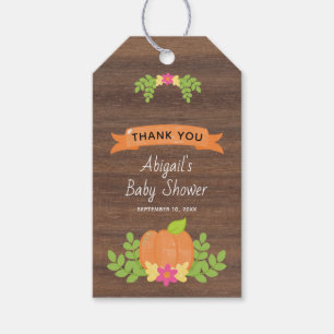 Fall Pumpkin Rustic Baby Shower Thank You Gift Tags