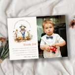 Fall Pumpkin Scarecrow Harvest Kids Photo Birthday Thank You Card<br><div class="desc">A Cute Fun Fall Pumpkin Scarecrow Harvest Kids Theme Collection.- it's an Elegant Simple fun modern watercolor Illustration of scarecrow standing in pumpkin fields, perfect for your autumn / fall, little ones birthday parties. It’s very easy to customize, with your personal details. If you need any other matching product or...</div>