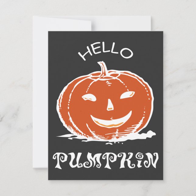 Fall Pumpkin Shirt, Autumn Shirt, Spooky Season Holiday Card (Front)