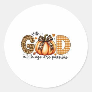 Fall Pumpkin Shirts For Women Jesus Christian Than Classic Round Sticker