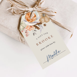 Fall Pumpkin Spice Baby Shower Display Gift Tags