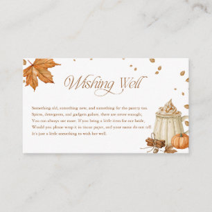 Fall Pumpkin Spice Bridal Shower Wishing Well Enclosure Card