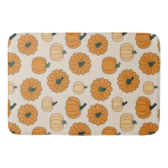 Fall pumpkin spice colours autumn pumpkins Thanksg Bath Mat (Front)