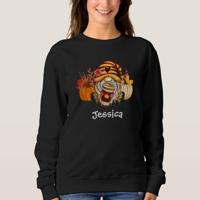 Fall Pumpkin Spice Gnome Woman's Basic Sweatshirt (Front)