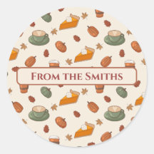 Fall Pumpkin Spice Homemade Treats Round Sticker 
