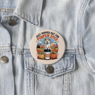 Fall Pumpkin Spice Humor Funny Prairie Dog 3 Inch Round Button