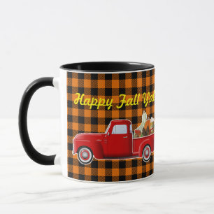 Fall Pumpkin Spice Latte Little Red Truck Mug