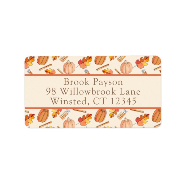 Fall Pumpkin Spice Return Address Label (Front)