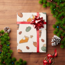 Fall Pumpkin Spice Thanksgiving Wrapping Paper