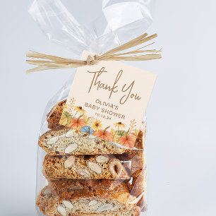 Fall Pumpkin Sunflower Baby Shower Favour Tags