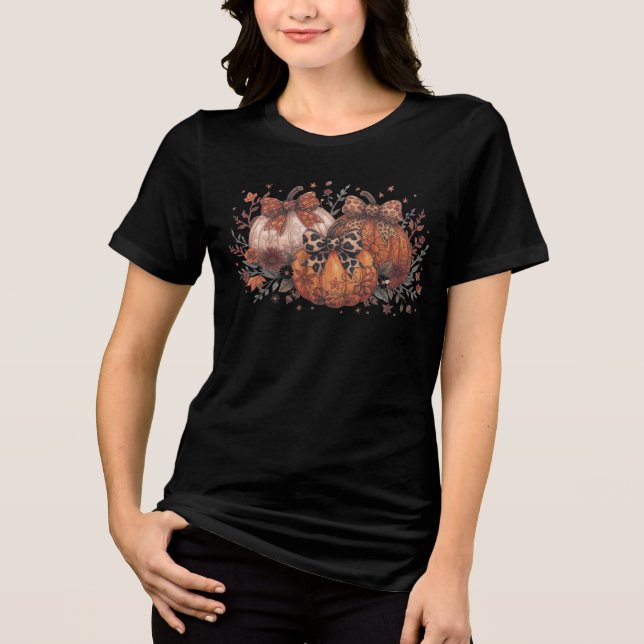  Fall Pumpkin T-Shirt Tri-Blend Shirt (Front)