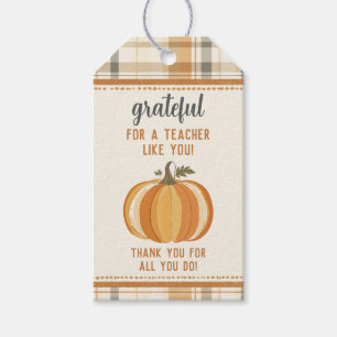 Fall Pumpkin Teacher Appreciation Gift Tags