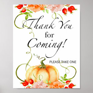 Fall pumpkin Thank you for coming Poster
