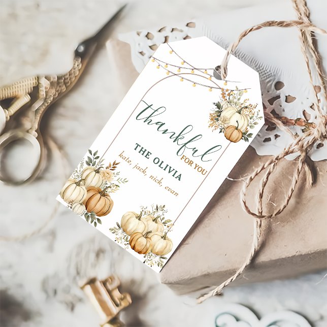 Fall Pumpkin Thankful To You  Gift Tag (Creator Uploaded)