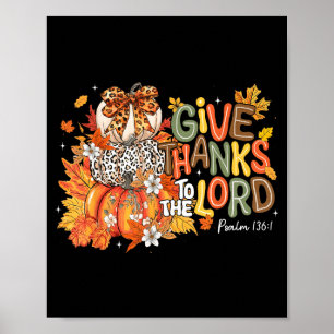 Fall Pumpkin Thanksgiving Christian Give Thanks To Poster