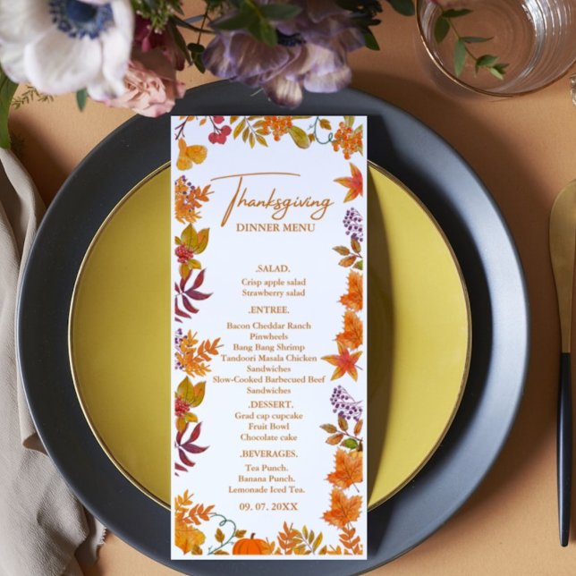 Fall Pumpkin  Thanksgiving  dinner Menu (Creator Uploaded)