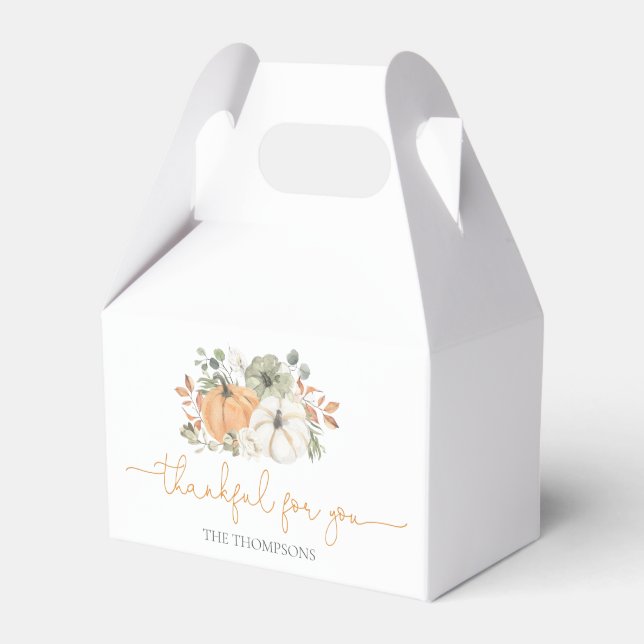 Fall Pumpkin Thanksgiving Favor Box (Front Side)