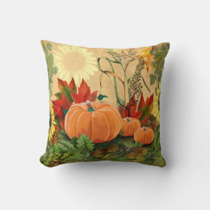 Fall Pumpkin Throw Pillow