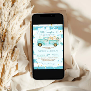 Fall Pumpkin Truck Baby Shower  Invitation