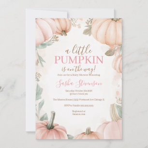 Fall pumpkin watercolor baby shower  invitation