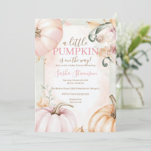Fall pumpkin watercolor baby shower  invitation