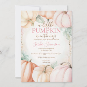 Fall pumpkin watercolor baby shower  invitation