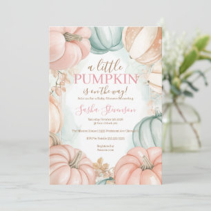 Fall pumpkin watercolor baby shower  invitation