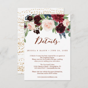 Fall Pumpkin Wedding Details Card