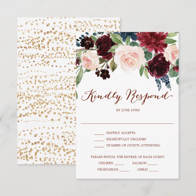 Fall Pumpkin Wedding RSVP Card (Front/Back)